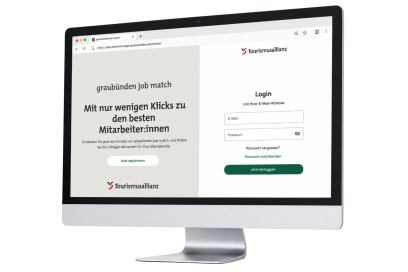 Mockup der Desktop Anwendung graubünden job match