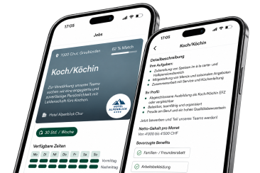 Mockup der Jop match app